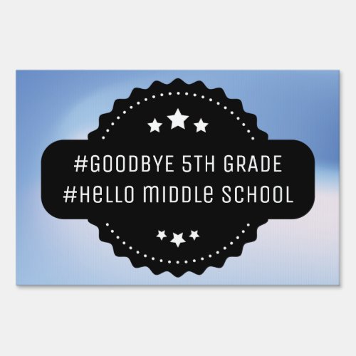 Graduation 5th Grade Funny Promotion Modern Blue Sign