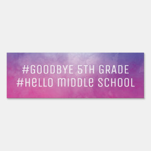 Graduation 5th Grade Funny Promotion Pink Modern Sign
