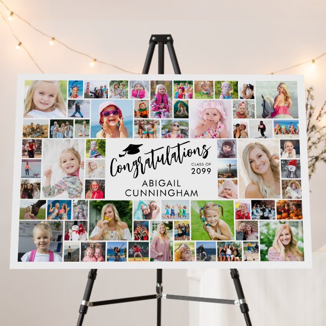 Graduation 64 Photo Collage Congratulations Foam Board (In Situ (Stand))