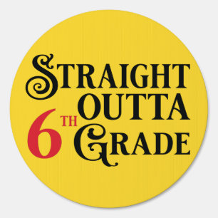 Graduation 6th Grade Yellow Promotion Party Sign