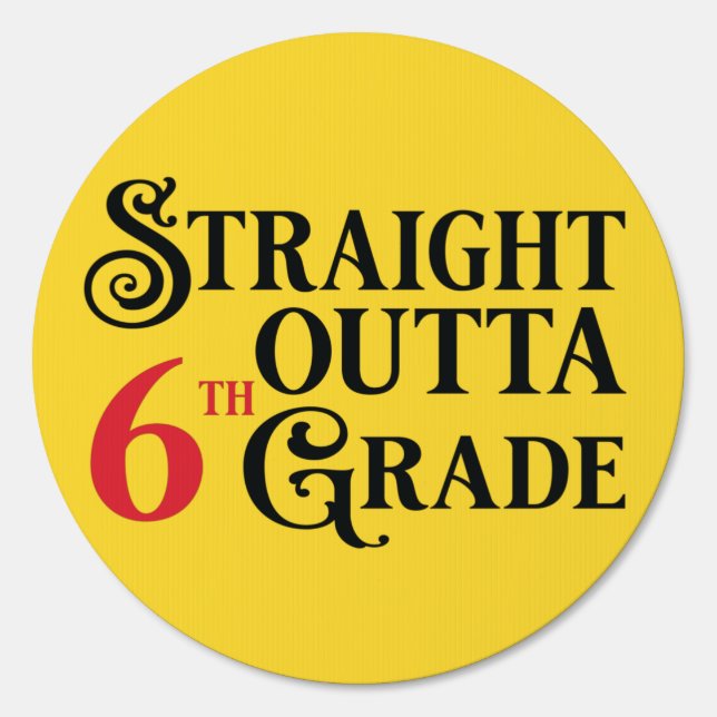 Graduation 6th Grade Yellow Promotion Party Sign (Front)