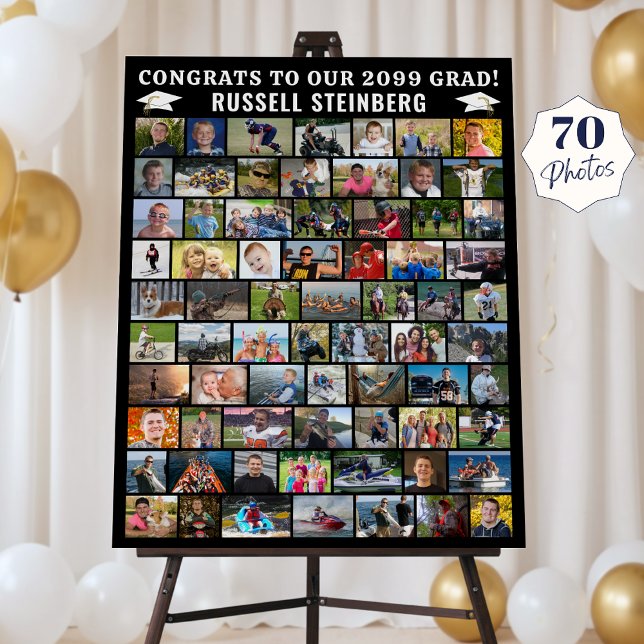 Graduation 70 Photo Collage Simple Custom Foam Board (Creator Uploaded)