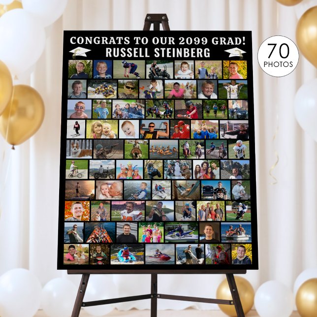 Graduation 70 Photo Collage Simple Custom Foam Board (Creator Uploaded)
