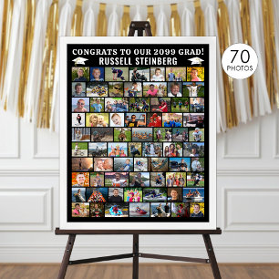Graduation 70 Photo Collage Simple Custom Poster