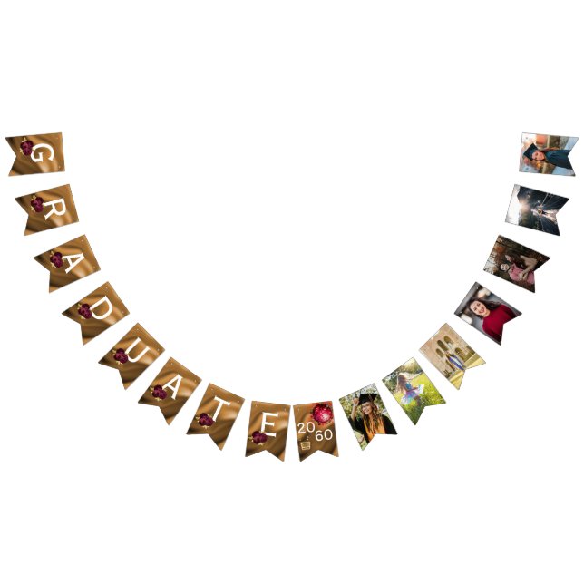 Graduation 7 Photo Collage 2025 Disco Party  Bunting Flags (All)