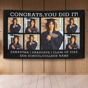 Graduation 7 Photo Collage Congrats Grad 2026 Banner