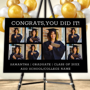 Graduation 7 Photo Congrats Graduate 2026 Black Foam Board