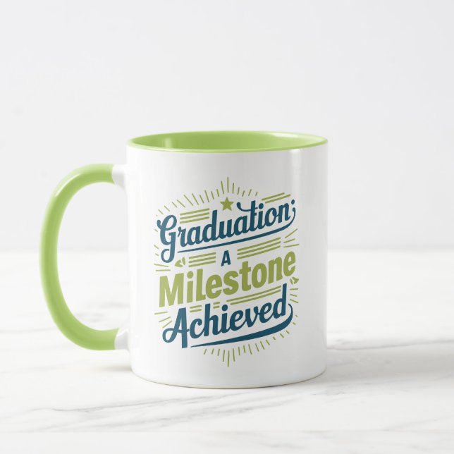 Graduation A Milestone Achieved, green  Mug (Left)
