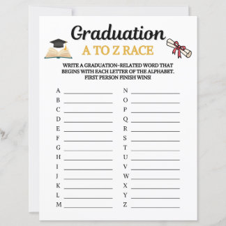 Graduation A To Z Race Game