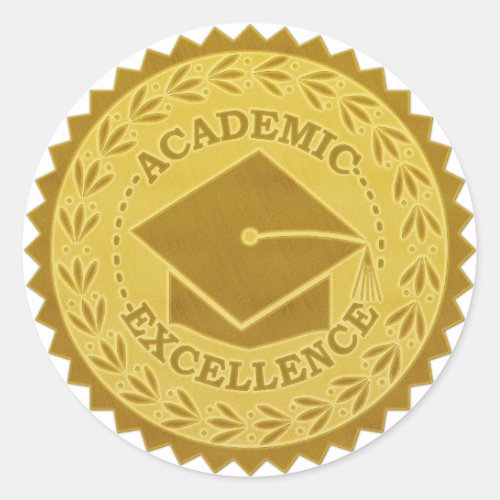 Graduation Academic Excellence Faux Gold Seal