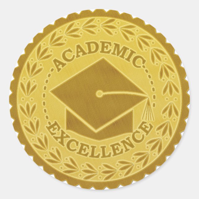 Graduation Academic Excellence Faux Gold Seal (Front)