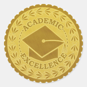 Graduation Academic Excellence Faux Gold Seal