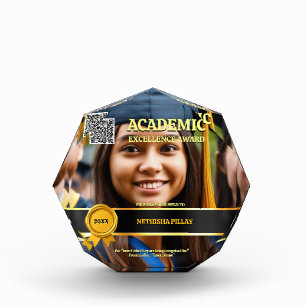 Graduation accolade awards elegant black gold seal