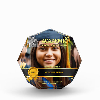 Graduation accolade awards elegant black gold seal