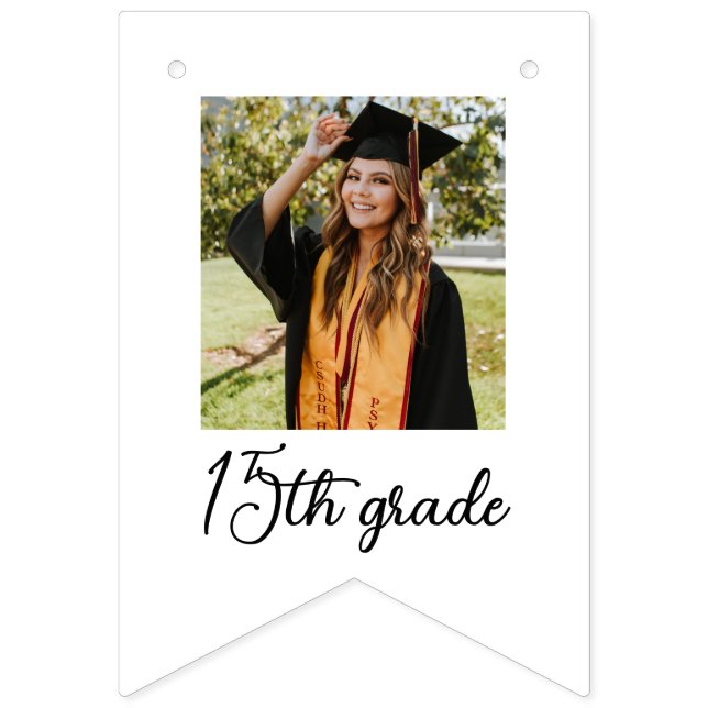 Graduation Achievements Grade Levels Photos Modern Bunting Flags (Fifteenth Flag)