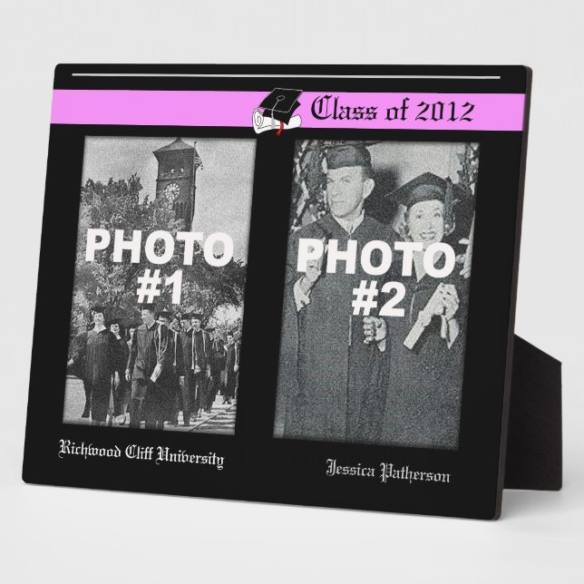 Graduation Add 2 Photo Plaque 6 (Side)