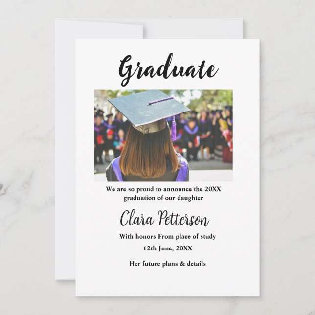 Graduation add name class of 20xx announcement con (Front)