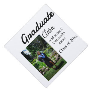 Graduation add name class of 20xx congrats add pho cap topper