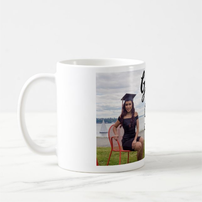 Graduation add name class of 20xx congrats add pho coffee mug (Left)