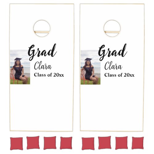Graduation add name class of 20xx congrats add pho cornhole set