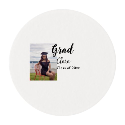 Graduation add name class of 20xx congrats add pho edible frosting rounds