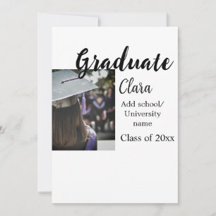 Graduation add name class of 20xx congrats add pho invitation