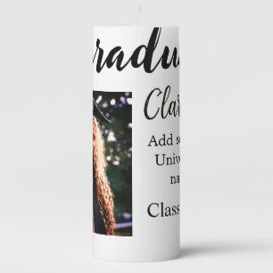 Graduation add name class of 20xx congrats add pho pillar candle