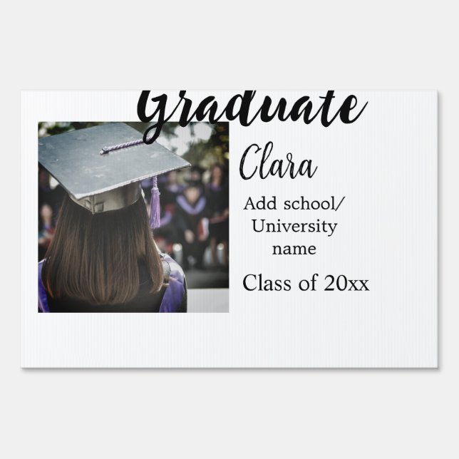Graduation add name class of 20xx congrats add pho sign (Front)
