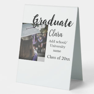 Graduation add name class of 20xx congrats add pho table tent