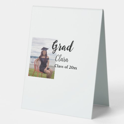 Graduation add name class of 20xx congrats add pho table tent sign