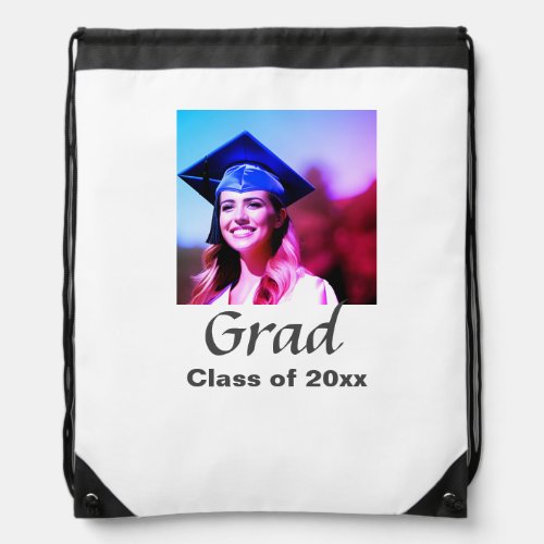 Graduation add name photo class year custom  drawstring bag