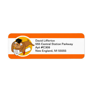 Graduation Address Label Puppy 2