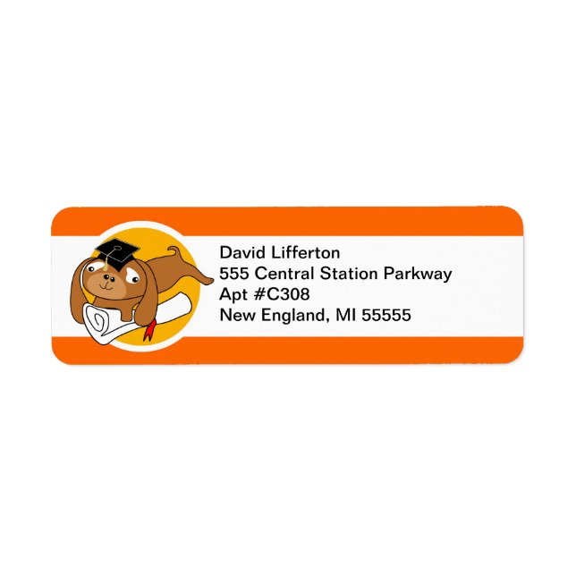 Graduation Address Label Puppy 2 (Front)