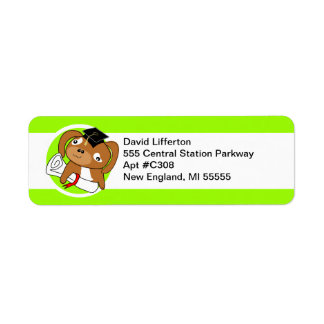 Graduation Address Label Puppy 3