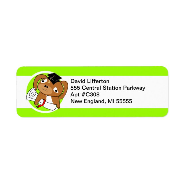 Graduation Address Label Puppy 3 (Front)