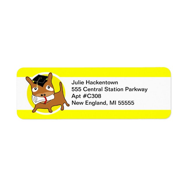 Graduation Address Label Puppy 5 (Front)