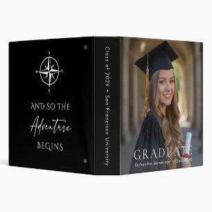 Graduation Adventure Begins Personalized Photo 3 Ring Binder