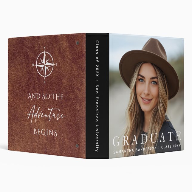 Graduation Adventure Photo Personalized 3 Ring Binder (Background)