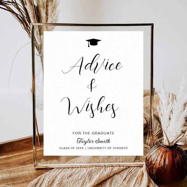 Graduation Advice and Wishes Grad Party Signage Poster (Creator Uploaded)