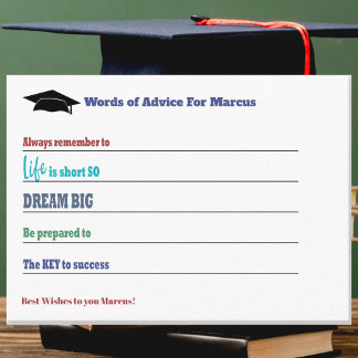 Graduation Advice Wisdom Best Wishes Grad Party  Card