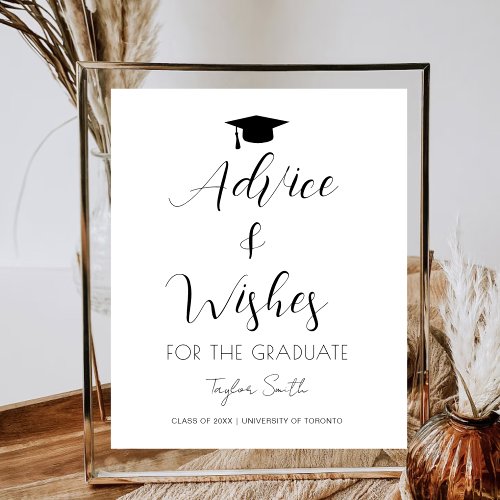 Graduation Advice  Wishes  Grad Party Signage Poster