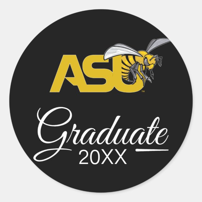 Graduation Alabama State Hornet Mark logo Classic Round Sticker (Front)