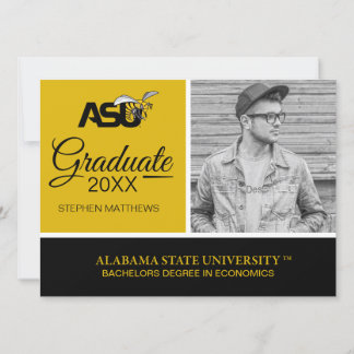 Graduation Alabama State Hornet Mark logo Invitation