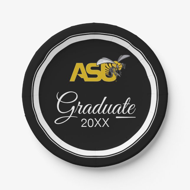 Graduation Alabama State Hornet Mark logo Paper Plates (Front)