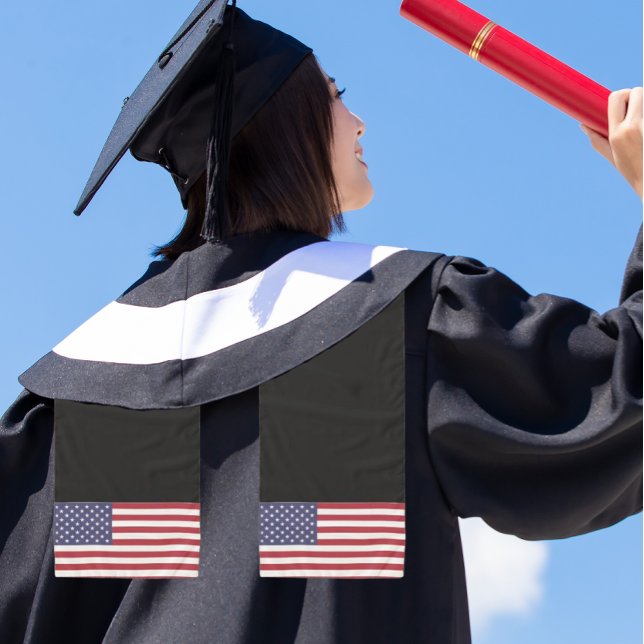 Graduation American Flag Scarf Stole Sash (American Flag Sash Stole for Graduation)