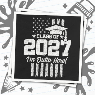 Graduation American Flag Senior Class of 2027 Napkins