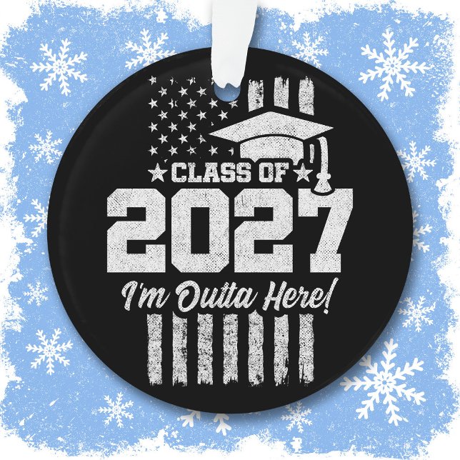 Graduation American Flag Senior Class of 2027 Ornament (Creator Uploaded)