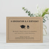 Graduation and Birthday Party Joint Invitation (Standing Front)