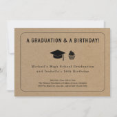 Graduation and Birthday Party Joint Invitation (Front)