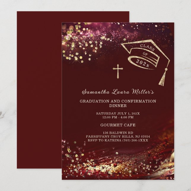  Graduation and Confirmation Dinner  Invitation (Front/Back)